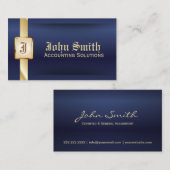 Moderne Blue & Gold Buchhaltung Visitenkarte (Vorne/Hinten)