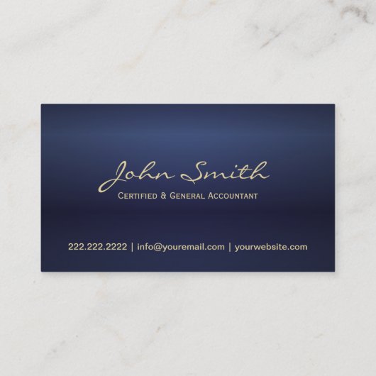 Moderne Blue & Gold Buchhaltung Visitenkarte (Rückseite)