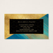 Moderne Blue Gold Color Block Business Cards (Rückseite)