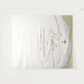 Moderne Blue-Gold-Cross-Taufe Wandteppich (Vorderseite (Horizontal))