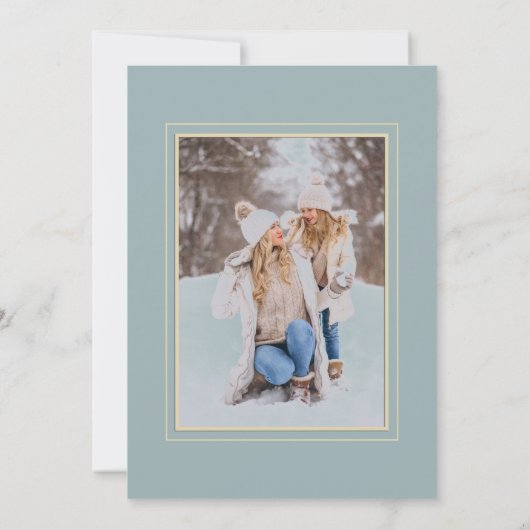 Moderne Blue Gold Foliage Foto Frame (Rückseite)