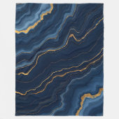 Moderne Blue Gold Marmor Collection Fleecedecke (Vorderseite)