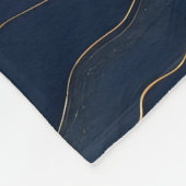 Moderne Blue Gold Marmor Collection Fleecedecke (Ecke)