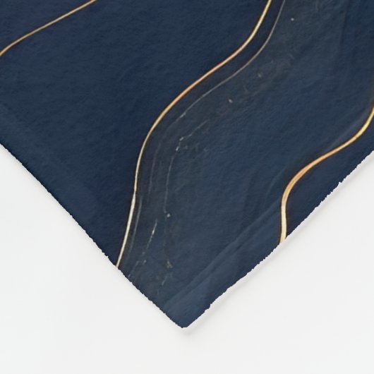 Moderne Blue Gold Marmor Collection Fleecedecke (Ecke)