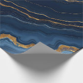 Moderne Blue Gold Marmor Collection Geschenkpapier (Ecke)