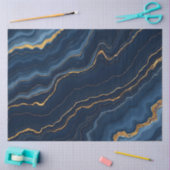 Moderne Blue Gold Marmor Collection Seidenpapier (Basteln)