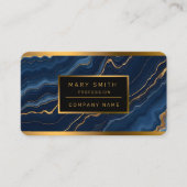 Moderne Blue Gold Marmor Collection Visitenkarte (Vorderseite)