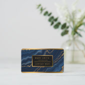 Moderne Blue Gold Marmor Collection Visitenkarte (Stehend Vorderseite)