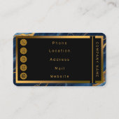 Moderne Blue Gold Marmor Collection Visitenkarte (Rückseite)