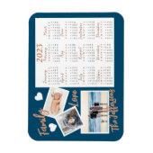 Moderne Blue & Gold New Year Calendar Fotos Magnet (Vertikal)
