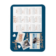 Moderne Blue & Gold New Year Calendar Fotos