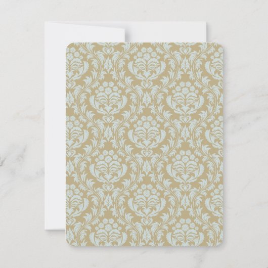 Moderne Blue-Gold-Script-Hochzeitsskripte-Tischnum Einladung (Rückseite)