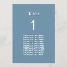 Moderne Blue Guest Names Table Card