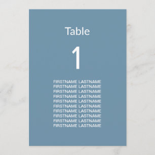 Moderne Blue Guest Names Table Card