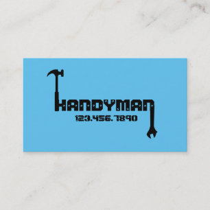 Moderne Blue Handyman Maintenance Business Card Visitenkarte