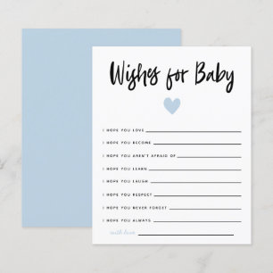 Moderne Blue Heart Dusche Wünsche für Baby