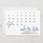 Moderne Blue Heart Kalender Hochzeit Sichern Sie d Save The Date (Vorderseite)