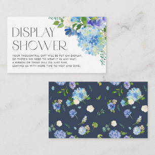 Moderne Blue Hydrangea Blume Display Dusche Begleitkarte