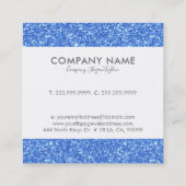 Moderne Blue Imitate Glitzer Hintergrund Quadratische Visitenkarte (Rückseite)