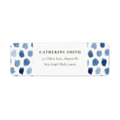 MODERNE BLUE INDIGO WASSERFARBENDOTS ADRESSE ETIKE (Vorne)