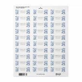 MODERNE BLUE INDIGO WASSERFARBENDOTS ADRESSE ETIKE (Vorne)