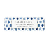 MODERNE BLUE INDIGO WASSERFARBENDOTS ADRESSE ETIKE (Vorne)