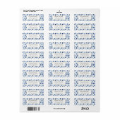 MODERNE BLUE INDIGO WASSERFARBENDOTS ADRESSE ETIKE (Vorne)