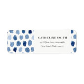 MODERNE BLUE INDIGO WASSERFARBENDOTS ADRESSE ETIKE (Vorne)