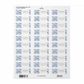 MODERNE BLUE INDIGO WASSERFARBENDOTS ADRESSE ETIKE (Vorne)