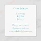 Moderne Blue Ink Watercolor Business Card Quadratische Visitenkarte (Rückseite)