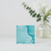 Moderne Blue Ink Watercolor Business Card Quadratische Visitenkarte (Stehend Vorderseite)