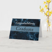 Moderne Blue Marble Abschluss Card Karte (Gelbe Blume)