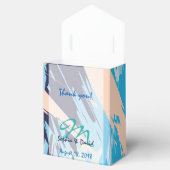 Moderne Blue Maritime Monogram Gastgeschenk Hochze Geschenkschachtel (Geöffnet)