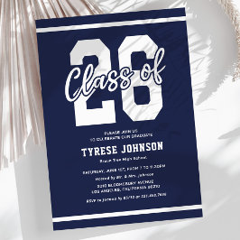 Moderne Blue Masculine Graduation Party Einladung