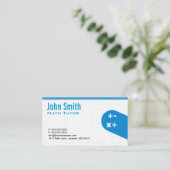 Moderne Blue Math Tutor Business Card Visitenkarte (Stehend Vorderseite)
