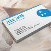 Moderne Blue Math Tutor Business Card Visitenkarte