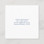 Moderne Blue Minimal Abstrakt Earring Display Card Quadratische Visitenkarte (Rückseite)