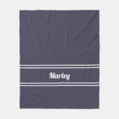 Moderne Blue Minimal Name Monogram Script Vorlage Fleecedecke (Vorderseite)