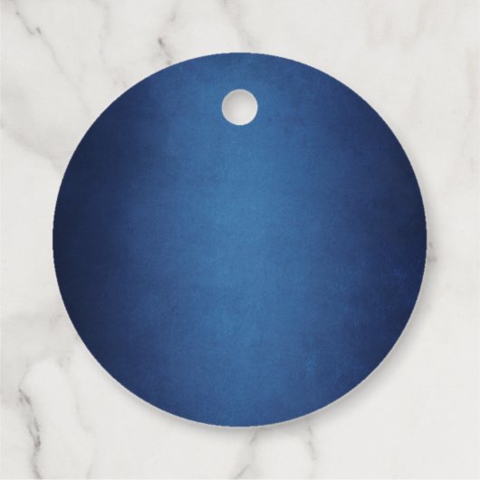 Moderne Blue Minimalistisch Lakeside Abend Hochzei Geschenkanhänger (Rückseite)