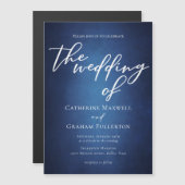 Moderne Blue Minimalistisch Waterfront Abend Hochz Magneteinladung (Vorne/Hinten)