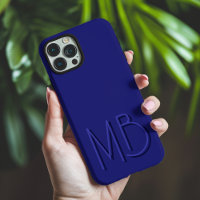 Moderne Blue Monogram Initials zeitgenössisch