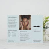 Moderne Blue Moon Phases Elegante Tri-fold Broschü (Stehend Vorderseite)