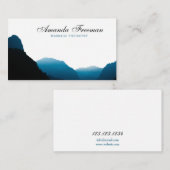 Moderne Blue Mountains Silhouette Massage Therapie Visitenkarte (Vorne/Hinten)