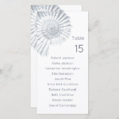 Moderne Blue Muschel Beach Hochzeitskarte (Vorne/Hinten)