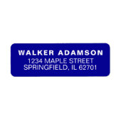 Moderne Blue Name Rücksendeadressen-Aufkleber (Vorne)