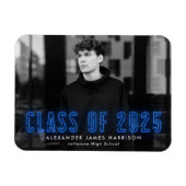 Moderne Blue Neon Class 2023 Foto Abschluss Magnet (Horizontal)