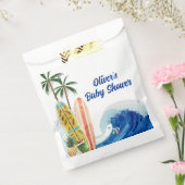 Moderne Blue Ocean Wave Surfboard Baby Dusche Geschenktütchen (Versiegelt)