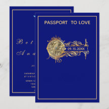 Moderne Blue Passport Hochzeit