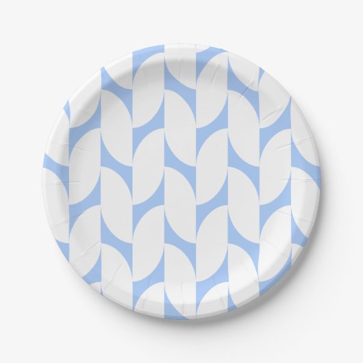 Moderne Blue-Petal Strip Paper-Teller Pappteller (Vorderseite)