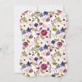 Moderne Blue Pflaume Blumenspülung Einladung (Rückseite)